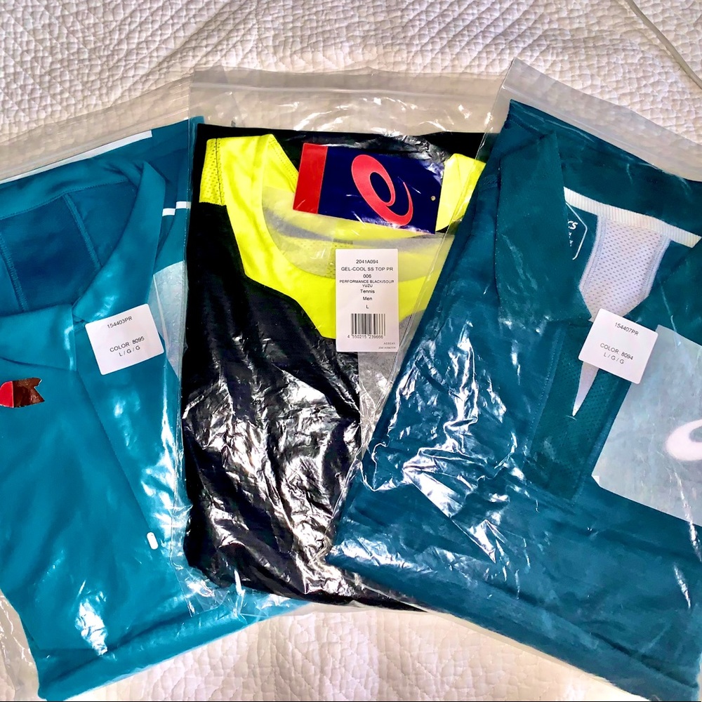 NWT ASICS men’s tennis 3-pack size L